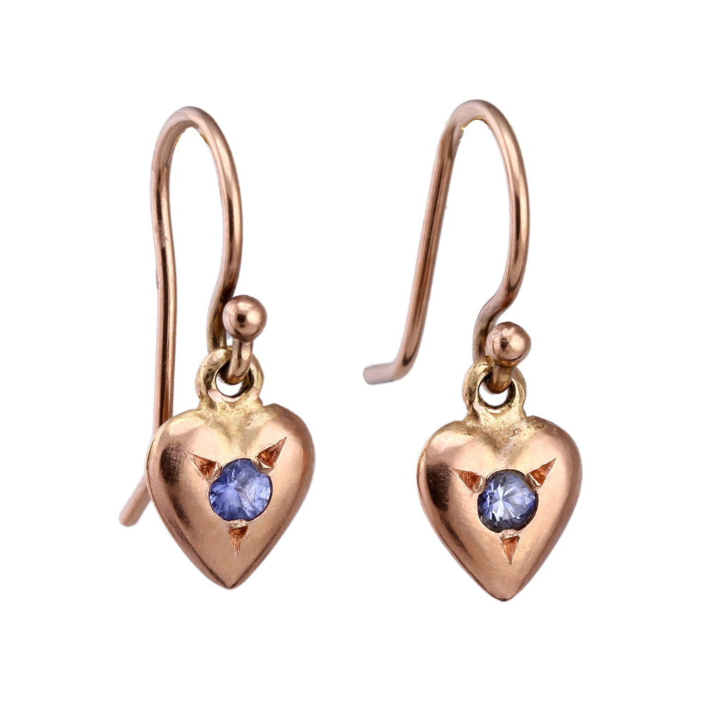 Puff Heart Earring on Wire