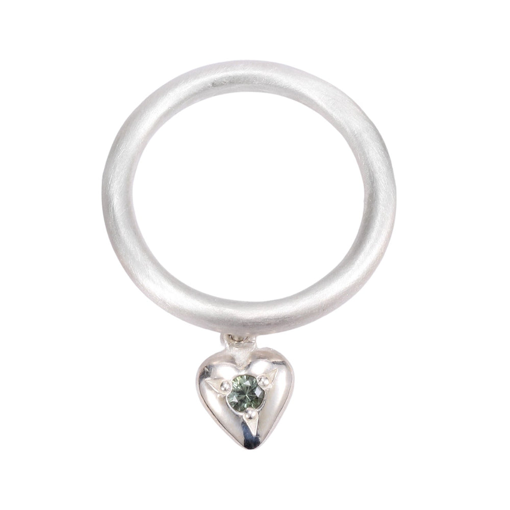
                      
                        Front-facing view of Annie ring with sterling silver charm
                      
                    