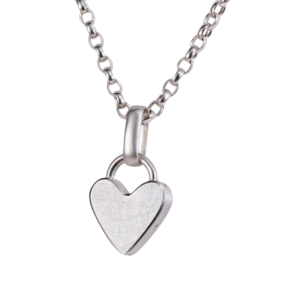 Angled view of classic heart - lock top by Betsy Barron Jewellery