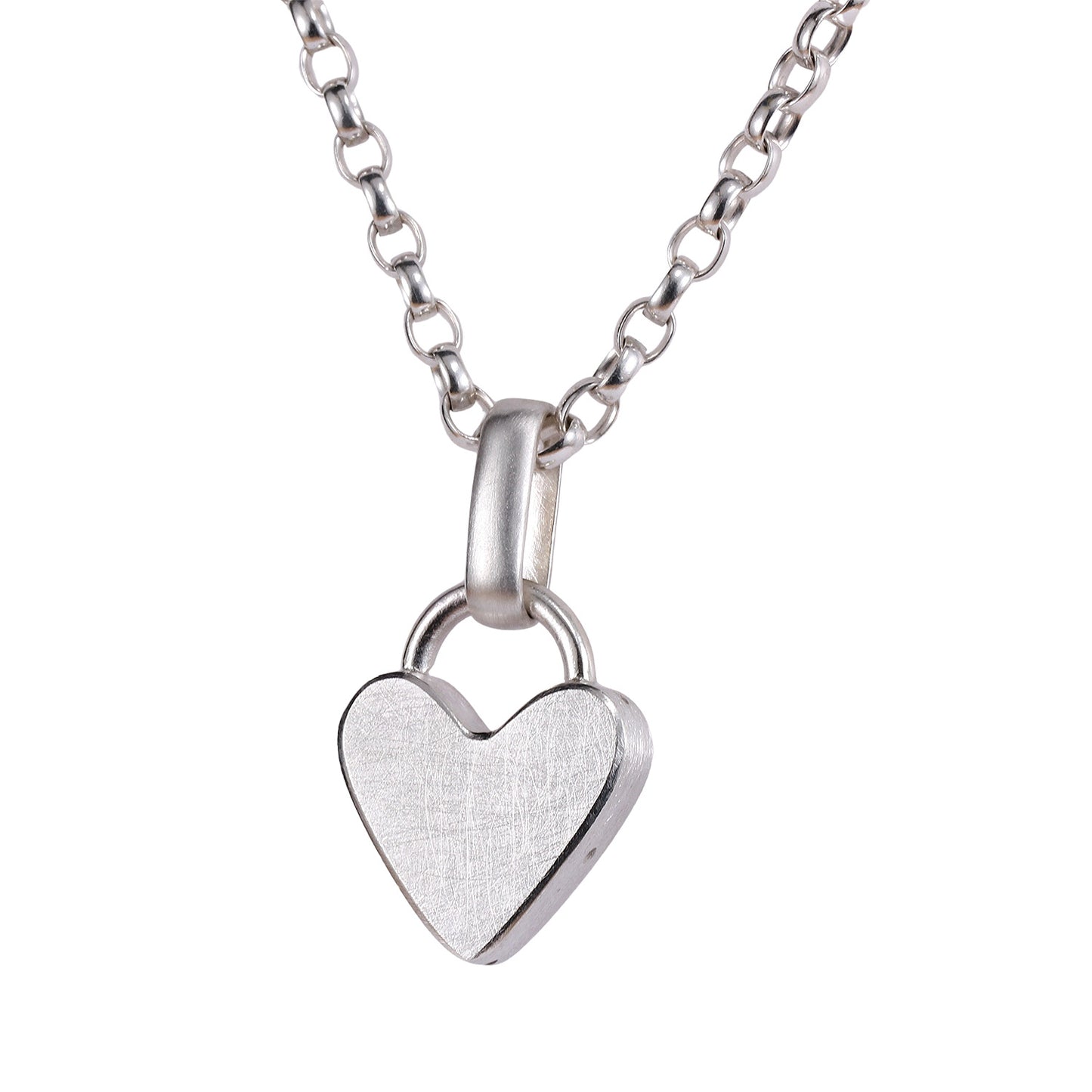 Angled view of classic heart - lock top by Betsy Barron Jewellery