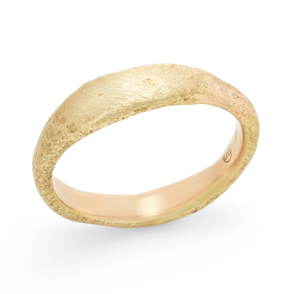 Narrow Molten Band in 22k yellow gold