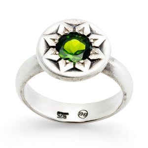 
            
                Load image into Gallery viewer, Ancient Flower Ring with Chrome Tourmaline
            
        