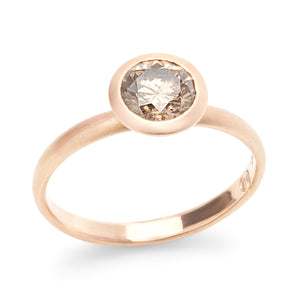 Kelsey Ring with Champagne diamond in rose gold