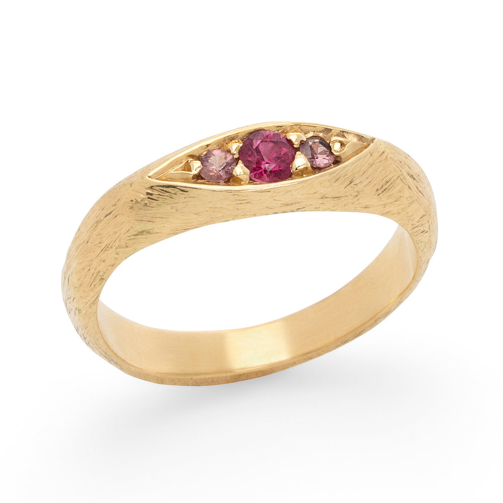 Remy Ring in 18k yellow gold with ruby and pink sapphires