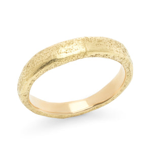 
            
                Load image into Gallery viewer, Narrow Molten Band in 14k yellow gold
            
        