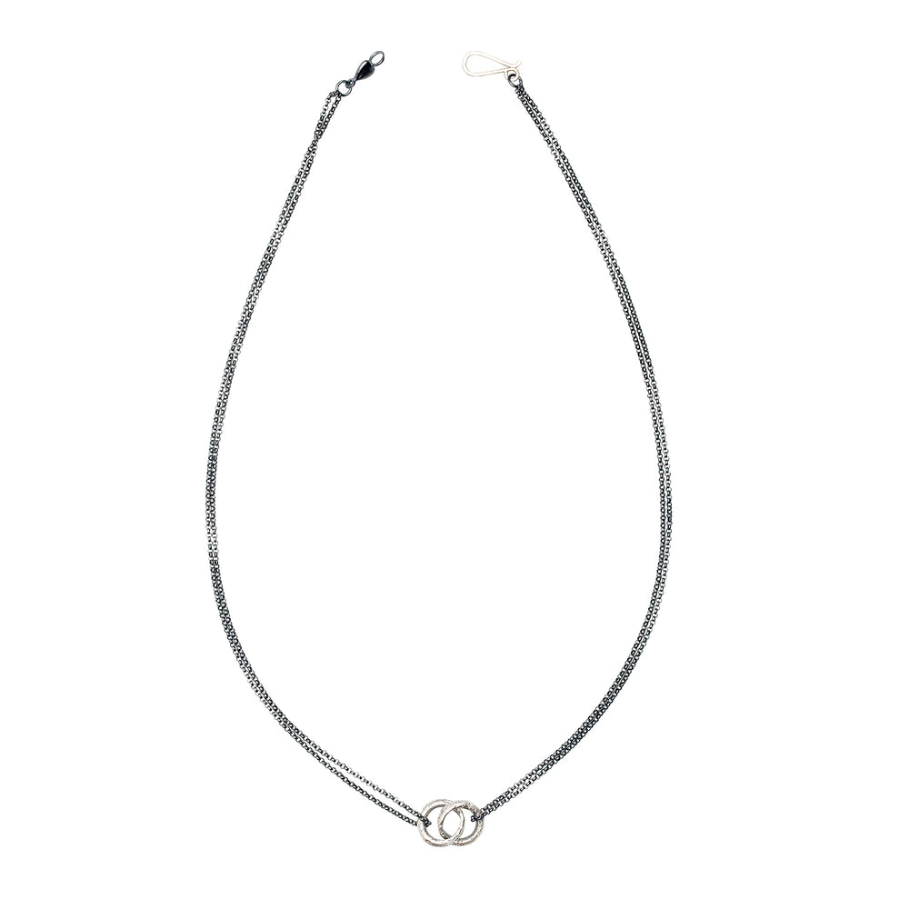 Top-down view of Nicky Necklace in sterling silver