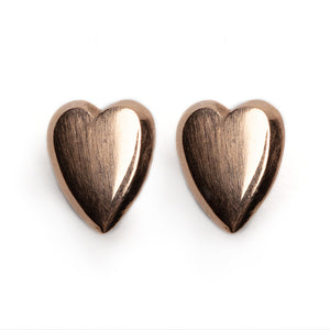 Mini-heart earrings in 14k rose gold