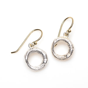 Organic Donut Earrings in sterling silver